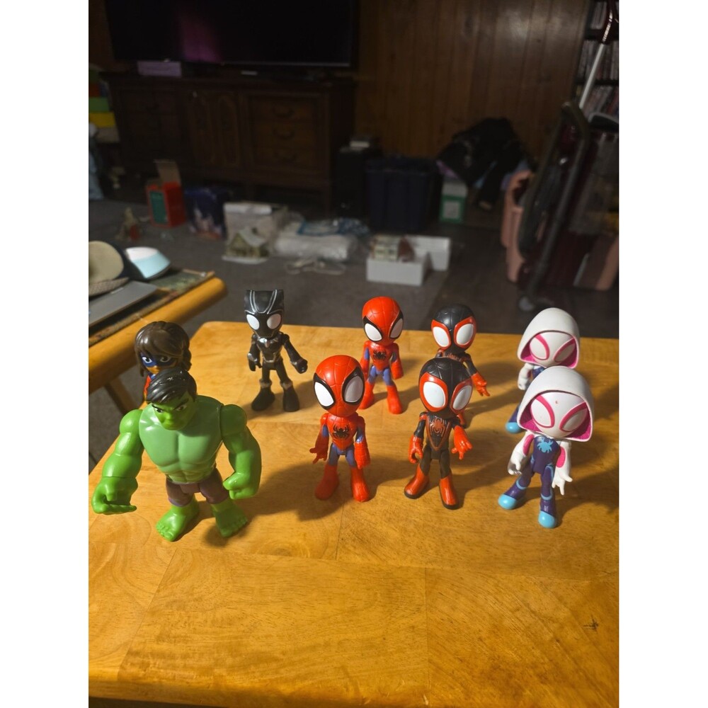 Spidey And His Amazing Friends Lot Spiderman Hulk Ms Marvel Ghost Black Panther+